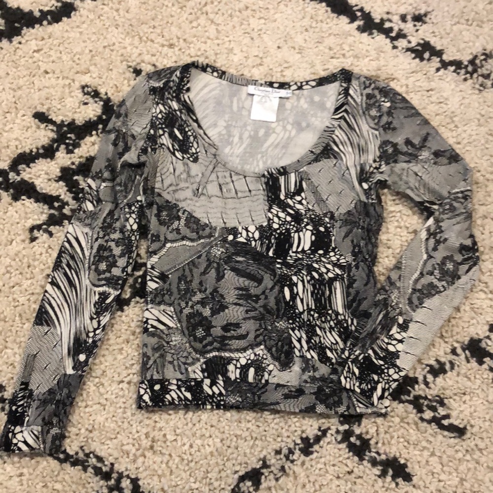 Christian Dior Asymmetrical Long Sleeve Top